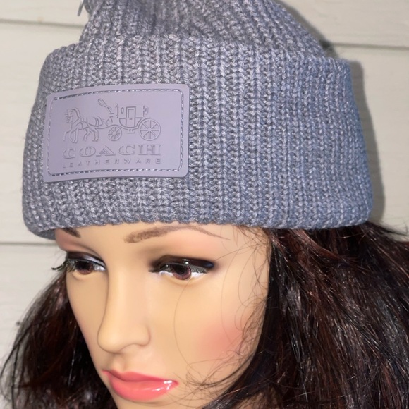 COACH Patch Beanie In Dove Grey Unisex main image 5